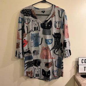 Printed Cat Top